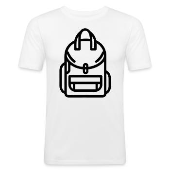 Sac à dos - T-shirt près du corps Homme - blanc - Devant - Nik (191cm)