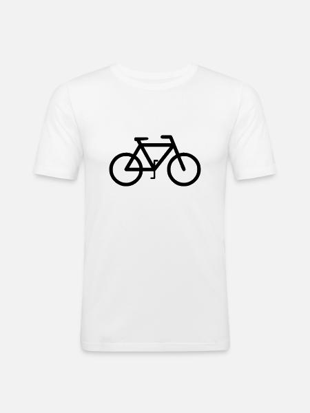 Fahrrad - Männer Slim Fit T-Shirt - Weiß