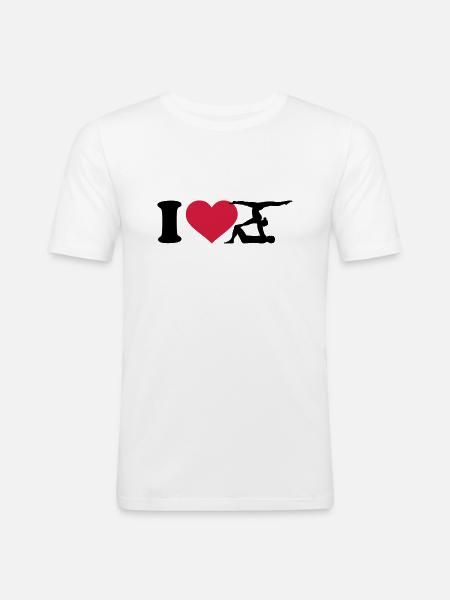 Akrobatik - Männer Slim Fit T-Shirt - Weiß