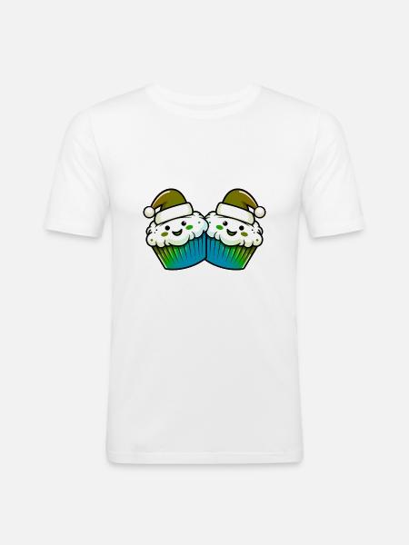 Muffin Cake Baking Christmas - Men's Slim Fit T-Shirt - white