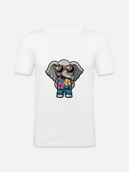 Elephant Comic Holiday - Men's Slim Fit T-Shirt - white