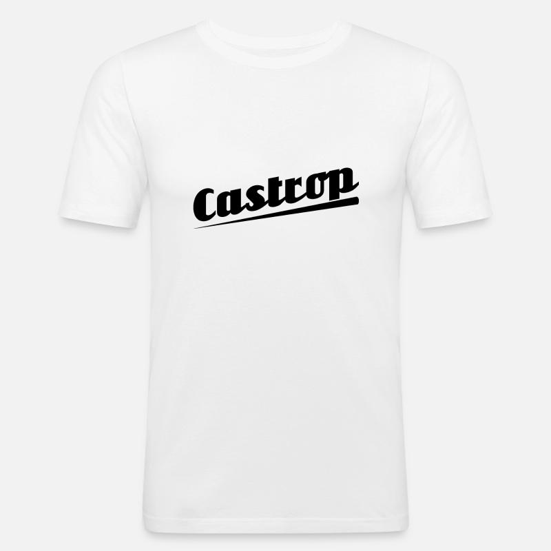 Castrop - Textdesign mit Stadtnamen - Männer Slim Fit T-Shirt - Weiß