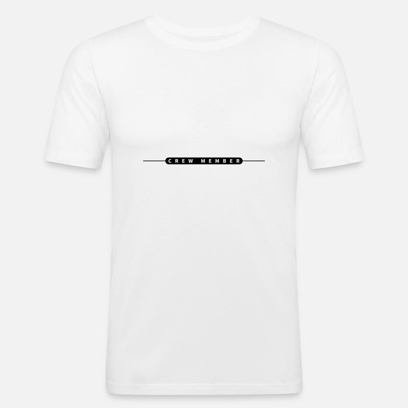 Crew Mitglied - Männer Slim Fit T-Shirt - Weiß