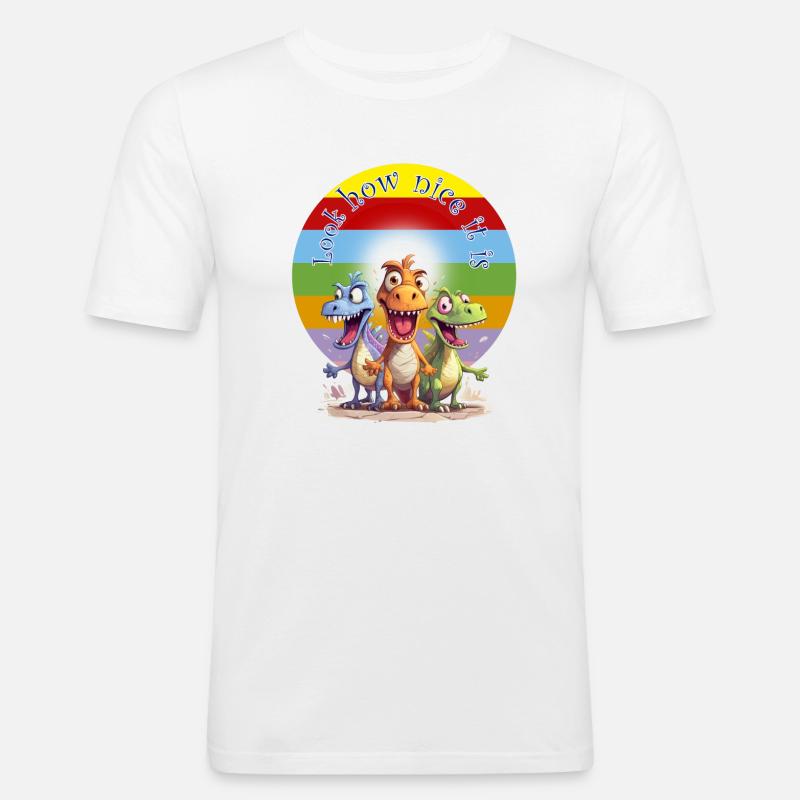 Regardez comme c’est beau - T-shirt près du corps Homme - blanc