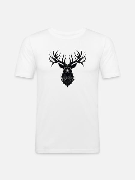 Horns of Darkness - Männer Slim Fit T-Shirt - Weiß