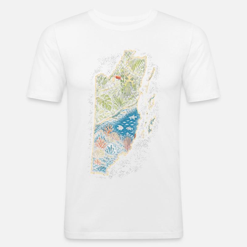 Belize Belizean Root - Men's Slim Fit T-Shirt - white