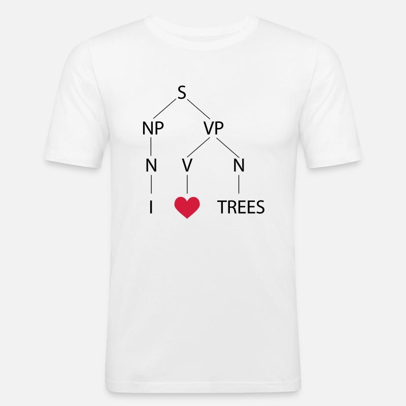 Syntaxbaum - Männer Slim Fit T-Shirt - Weiß