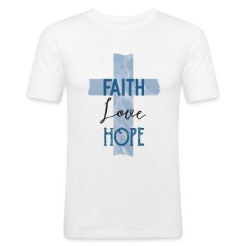 Faith Love Hope Confirmation Gift - Men's Slim Fit T-Shirt - white - Front - Nik (191cm)
