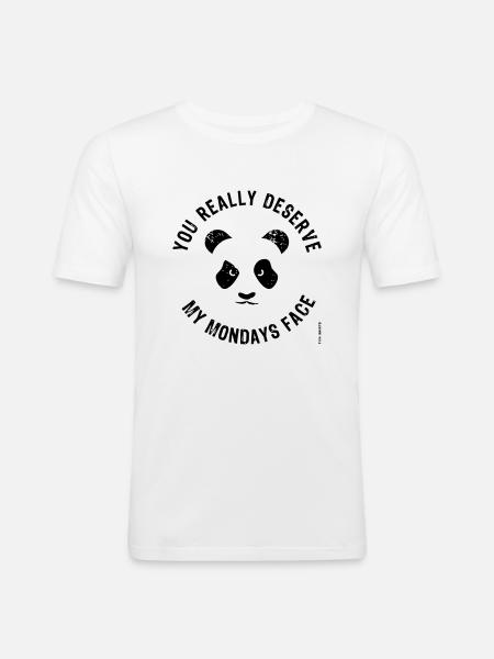 Mondays Face - Men's Slim Fit T-Shirt - white