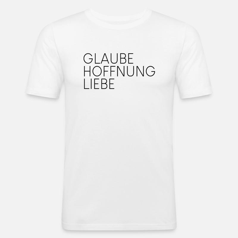GlaubeHoffnungLiebe - Männer Slim Fit T-Shirt - Weiß