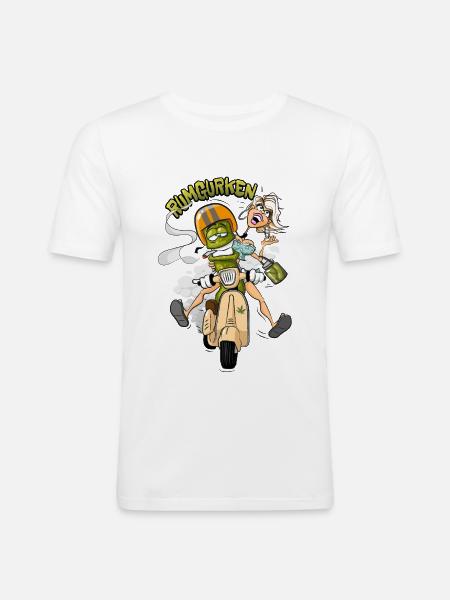 Rumgurken - Männer Slim Fit T-Shirt - Weiß