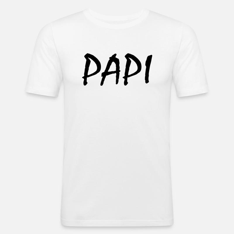 Papi - Männer Slim Fit T-Shirt - Weiß