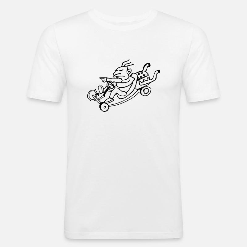 Go-Kart man - Männer Slim Fit T-Shirt - Weiß