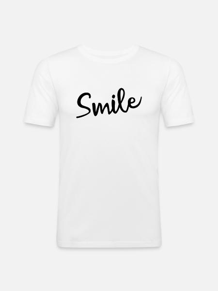 Smile - Männer Slim Fit T-Shirt - Weiß
