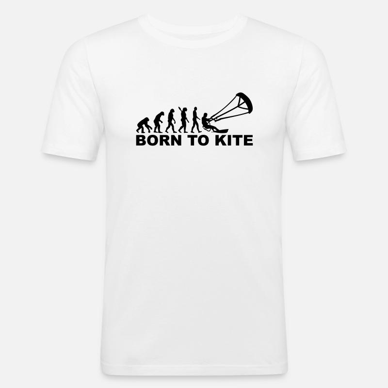 Evolution Born to Kite - Men's Slim Fit T-Shirt - white