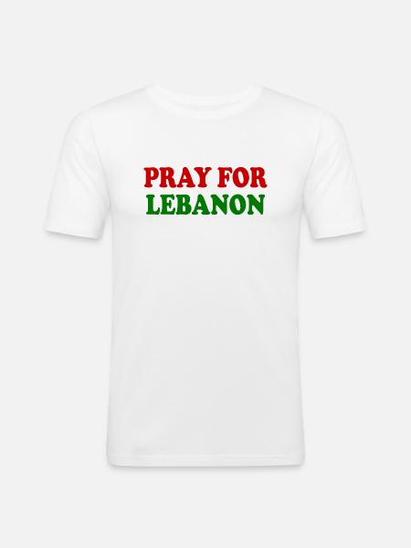 Pray for lebanon - Men's Slim Fit T-Shirt - white