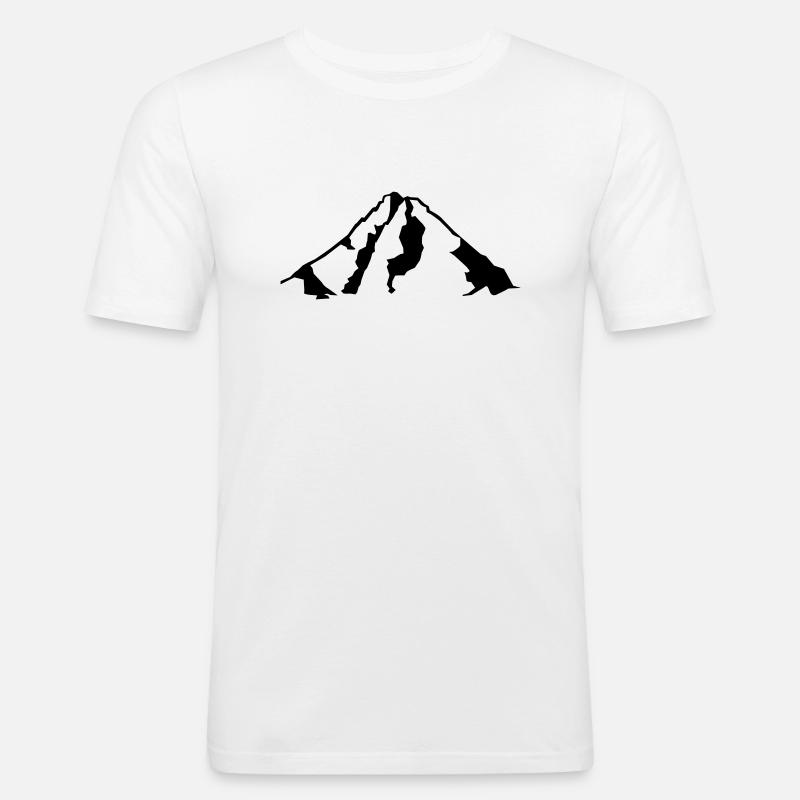 Großglockner - Männer Slim Fit T-Shirt - Weiß