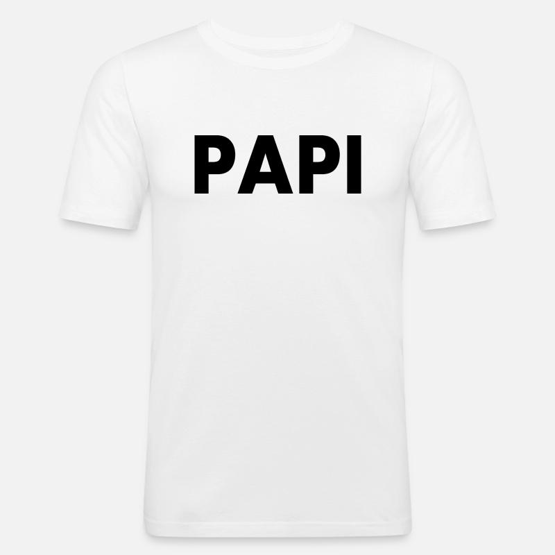 Papi - Männer Slim Fit T-Shirt - Weiß