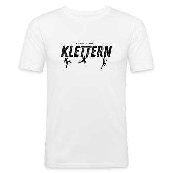 Crazy about climbing - Men's Slim Fit T-Shirt - white - Front - Nik (191cm)