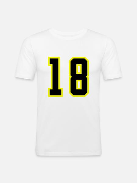 18 Number Leotard - Men's Slim Fit T-Shirt - white