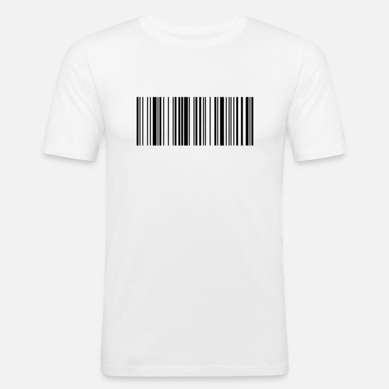 Barcode Scannen EAN 1c - Männer Slim Fit T-Shirt - Weiß
