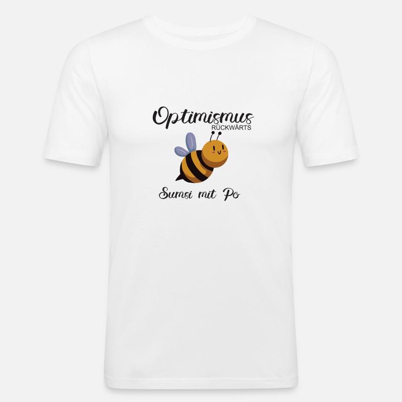 optimismus - Männer Slim Fit T-Shirt - Weiß