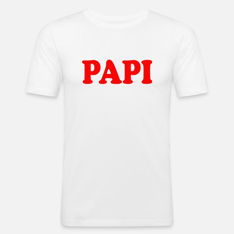 Papi - Männer Slim Fit T-Shirt - Weiß