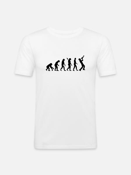Evolution Trompette - T-shirt près du corps Homme - blanc