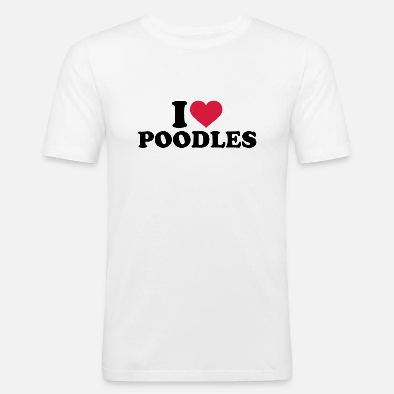 Pudel - Männer Slim Fit T-Shirt - Weiß