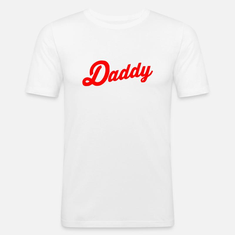 Daddy - Obcisła koszulka męska - biały