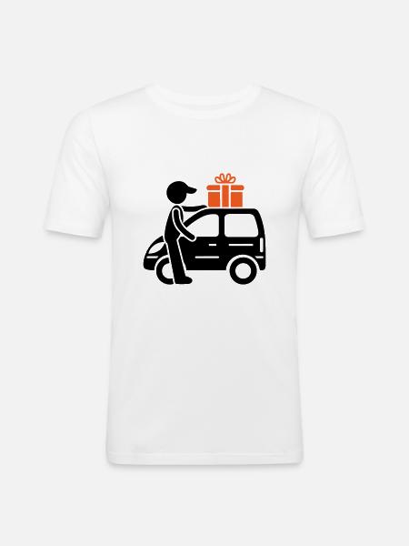 Package Service Delivery - Men's Slim Fit T-Shirt - white