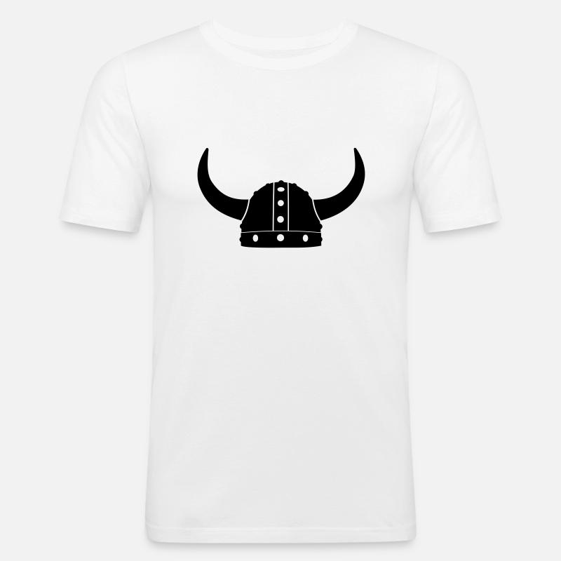 Casque de viking Comik - T-shirt près du corps Homme - blanc