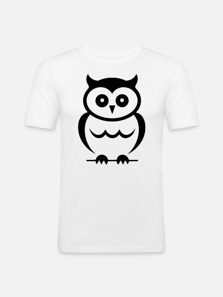 Steinkauz - Männer Slim Fit T-Shirt - Weiß