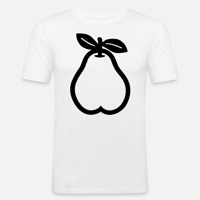Birne - Männer Slim Fit T-Shirt - Weiß