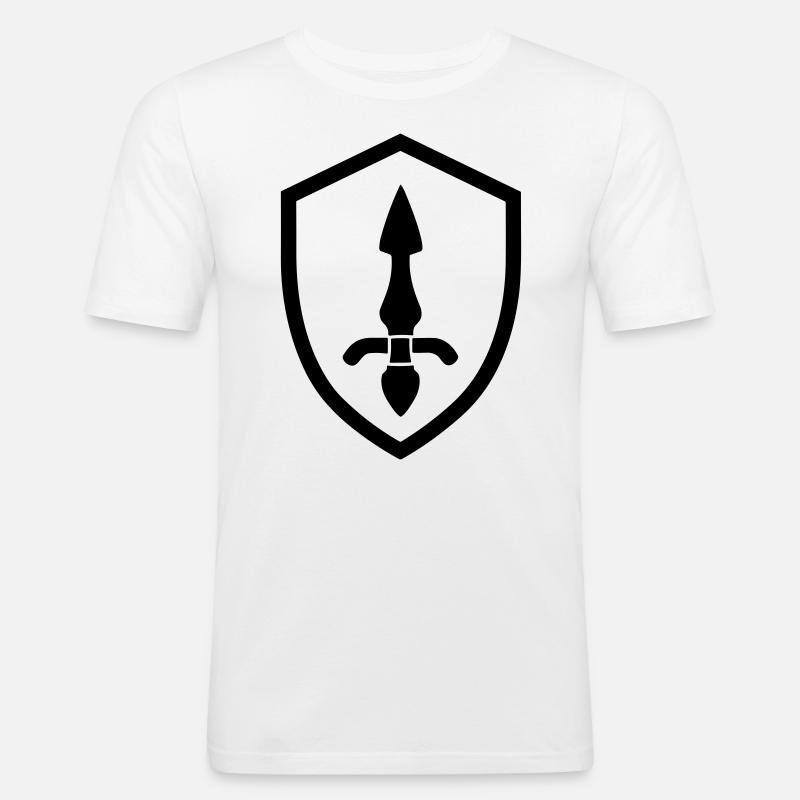 Schild - Männer Slim Fit T-Shirt - Weiß