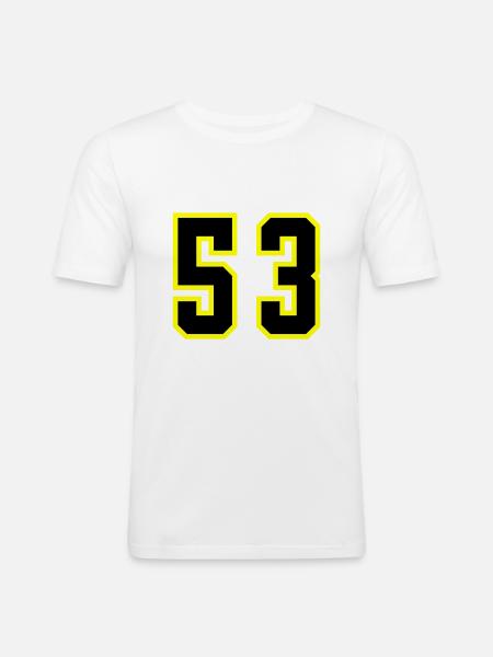 53 Number Jersey - Men's Slim Fit T-Shirt - white