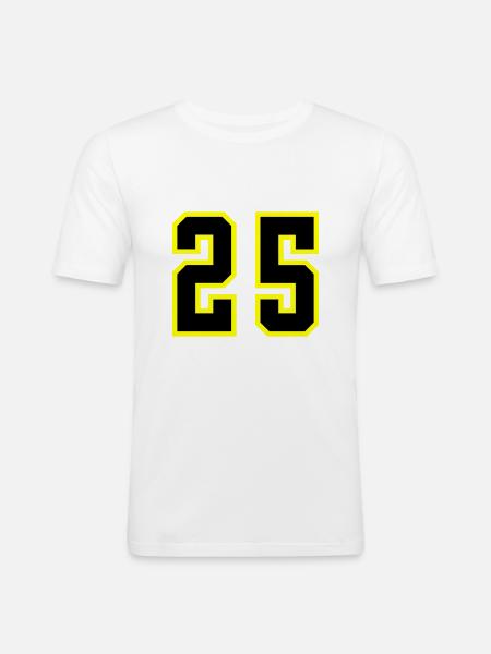 25 Number Jersey - Men's Slim Fit T-Shirt - white