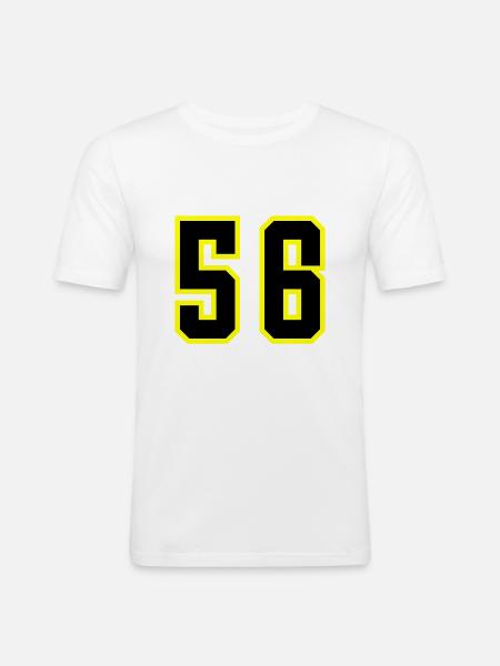 56 Zahl Trikot - Männer Slim Fit T-Shirt - Weiß