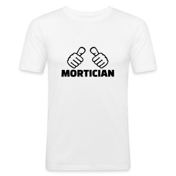 Bestatter - Männer Slim Fit T-Shirt - Weiß - Vorne - Nik (191cm)