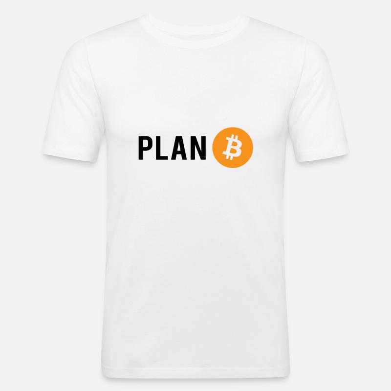 Plan B - Plan Bitcoin - Männer Slim Fit T-Shirt - Weiß
