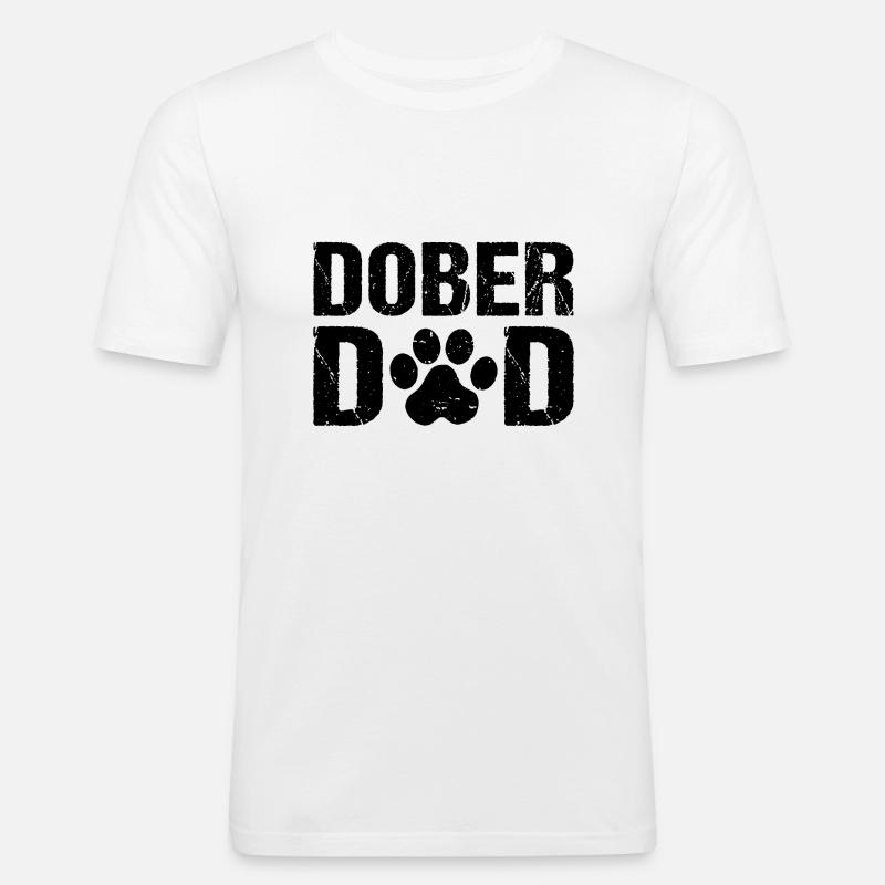 Dober Dad Dobermann Hunde - Männer Slim Fit T-Shirt - Weiß