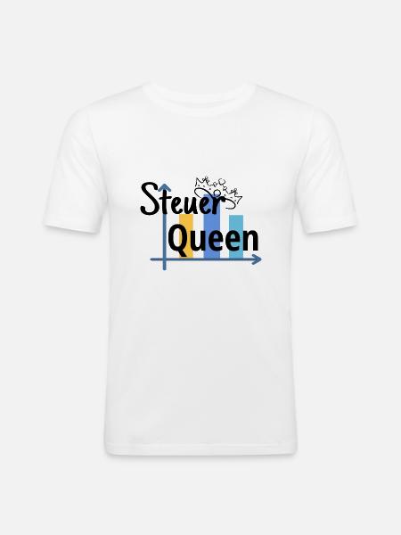 Steuer Queen - Steuerfachangestellte - Männer Slim Fit T-Shirt - Weiß