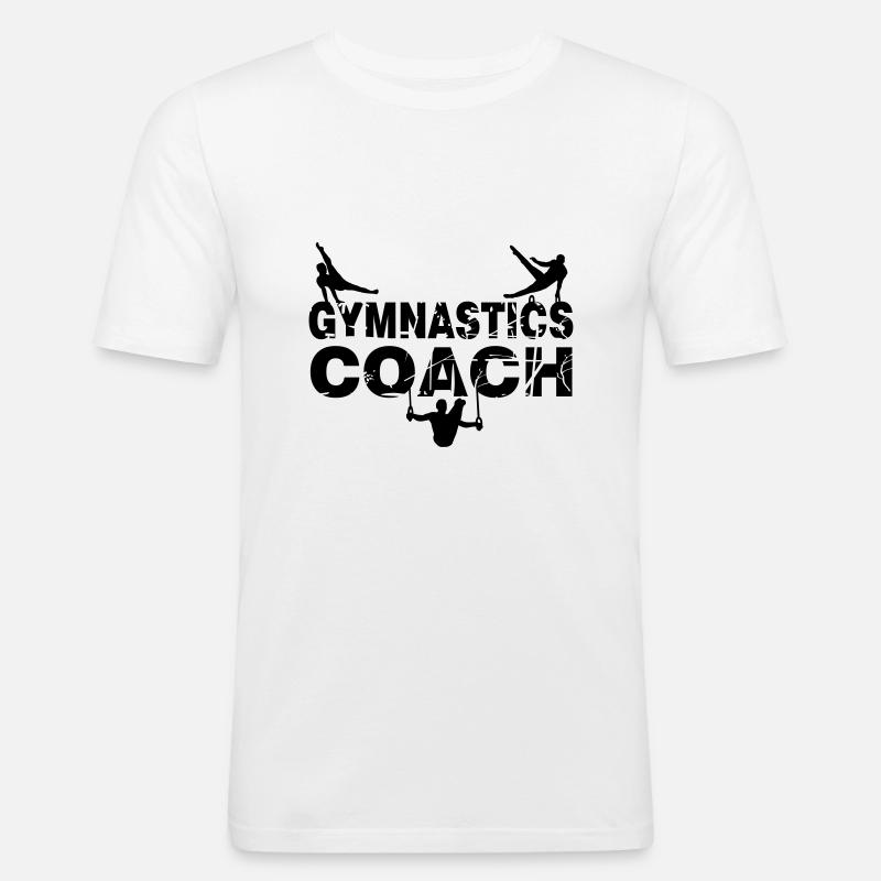 Allenatore di ginnastica, allenatore di ginnastica, ginnastica, ginnastica - Maglietta aderente da uomo - bianco