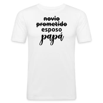 Esposo To Papa Married Men Funny Pregnancy Gift - T-shirt près du corps Homme - blanc - Devant - Nik (191cm)
