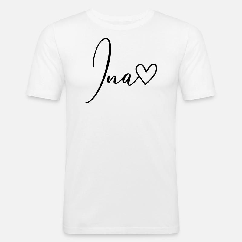 Ina Name Vorname Mädchen - Männer Slim Fit T-Shirt - Weiß