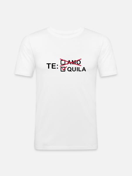 te_amo_quila_2_f2 - Männer Slim Fit T-Shirt - Weiß