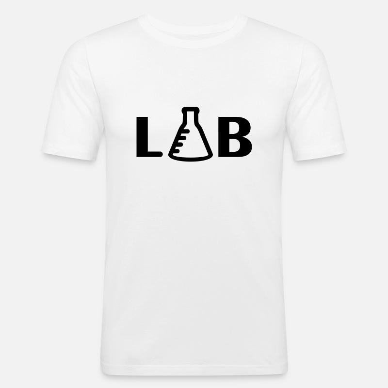 LAB (1c) - Männer Slim Fit T-Shirt - Weiß