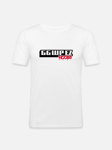 GG WP EZ NOOBS - Männer Slim Fit T-Shirt - Weiß
