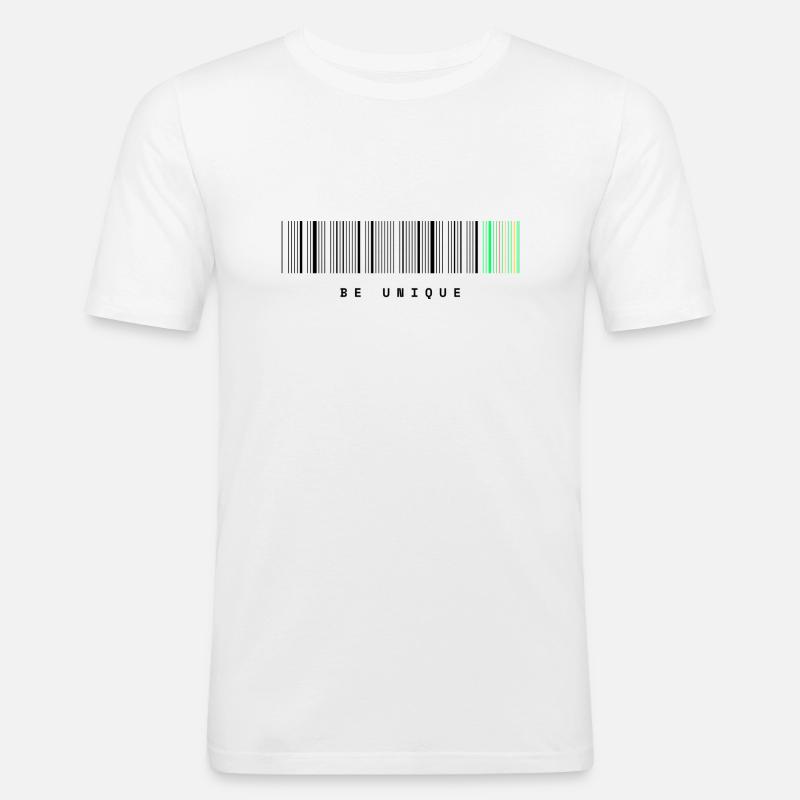 Unique Barcode blk2 - Men's Slim Fit T-Shirt - white