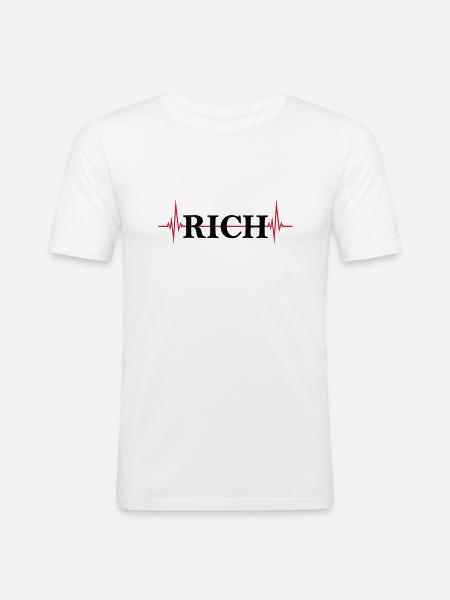 Puls Logo Rich - Men's Slim Fit T-Shirt - white